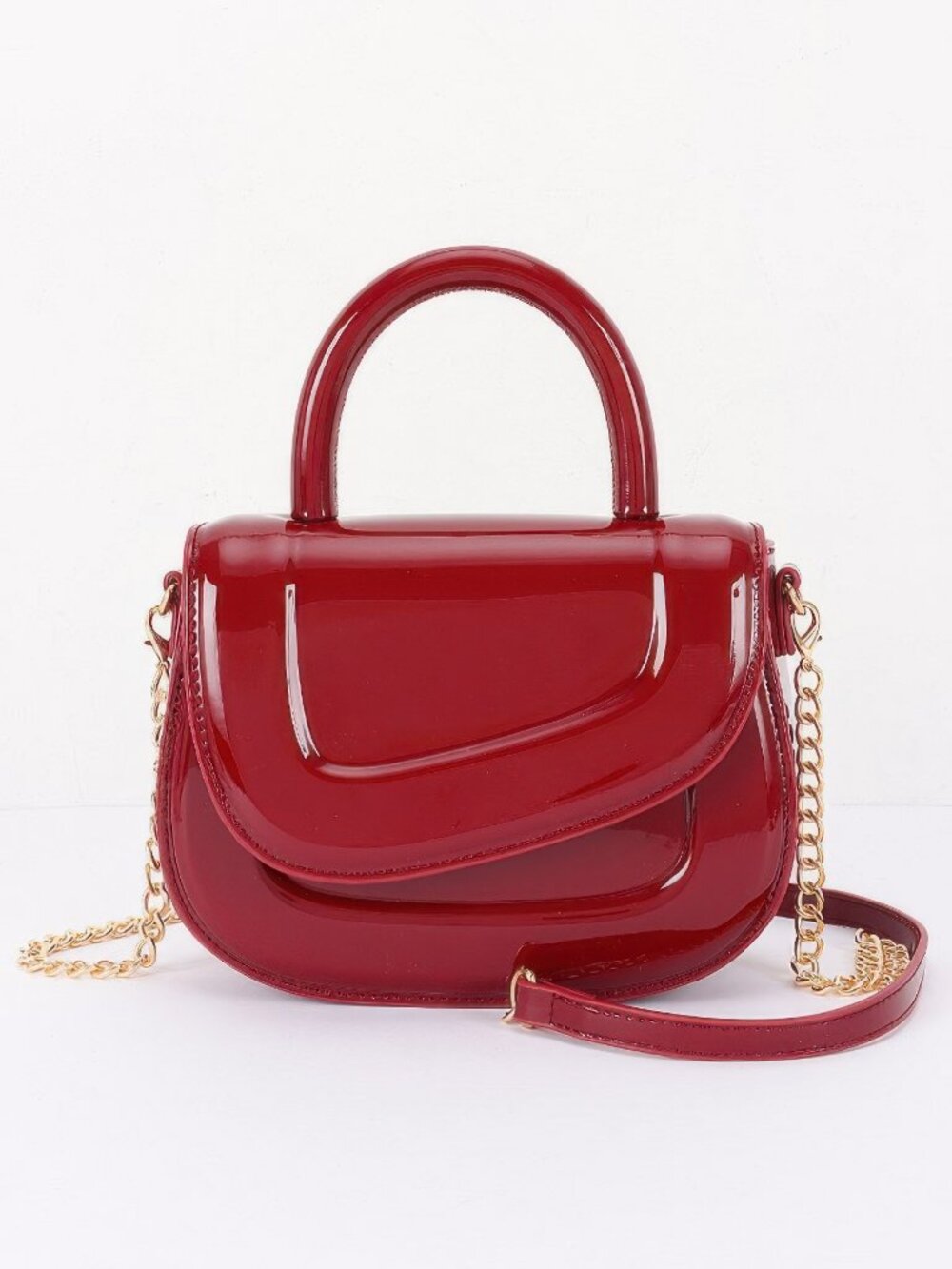 Patent Leather Top Handle Bag